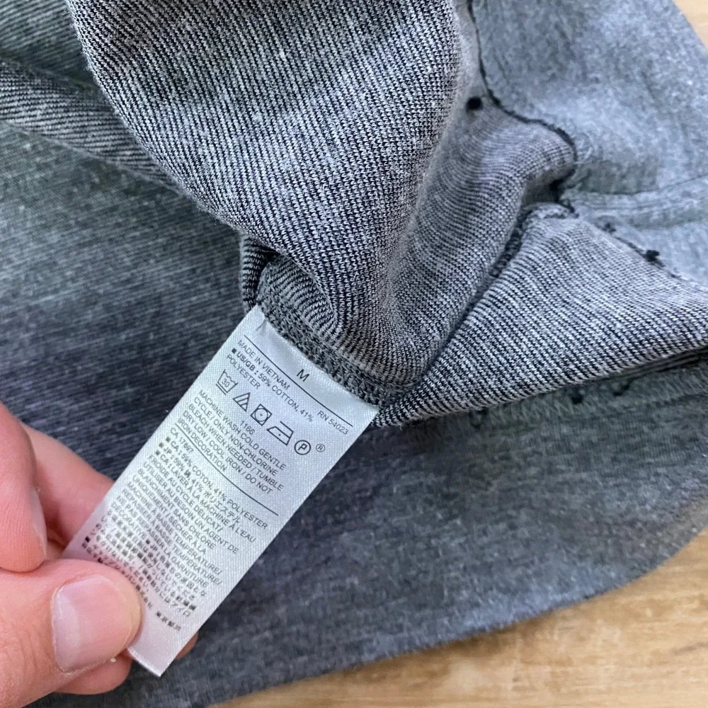 Banana Republic Quarter Zip Pullover Size M Activewear Cotton Blend Gray Regular